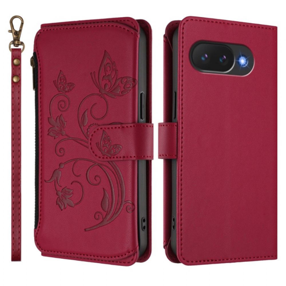 Peněženková Pouzdra Google Pixel 10a Peněženka S Květinovým Vzorem