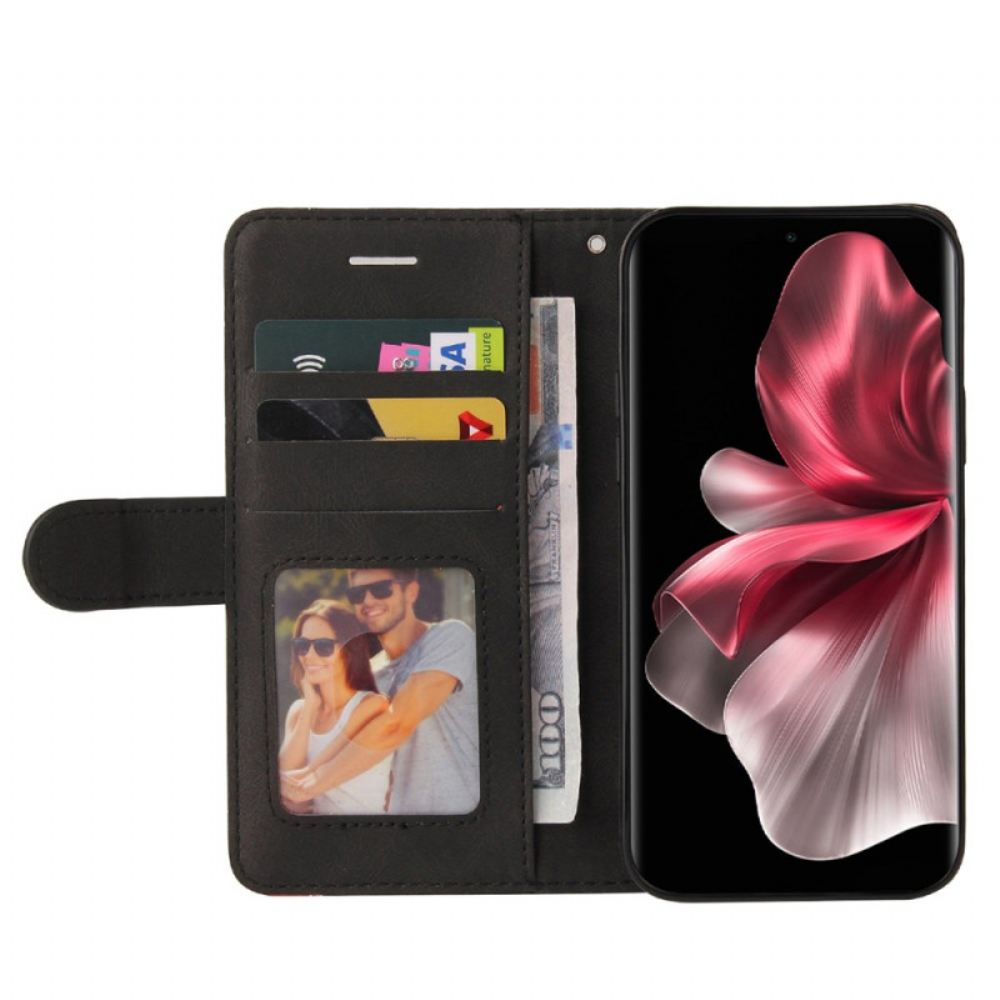 Kožený Kryt Vivo V40 Lite 5g Dvoubarevné Vlnění