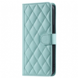 Kožený Kryt Vivo V40 Lite 5g Prošívané S Řemínkem A Ramenním Popruhem