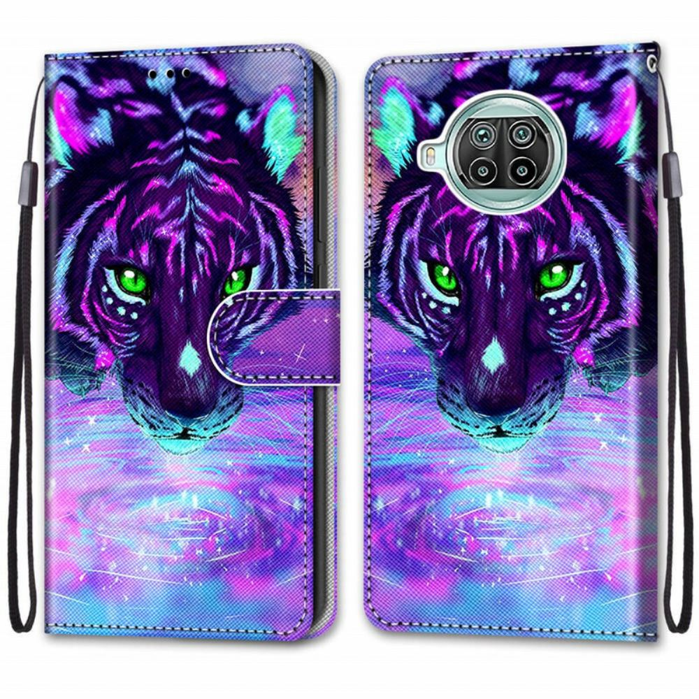 Flipové Pouzdro Na Xiaomi Mi 10T Lite / Redmi Note 9 Pro 5G Kočka S Lanyardem
