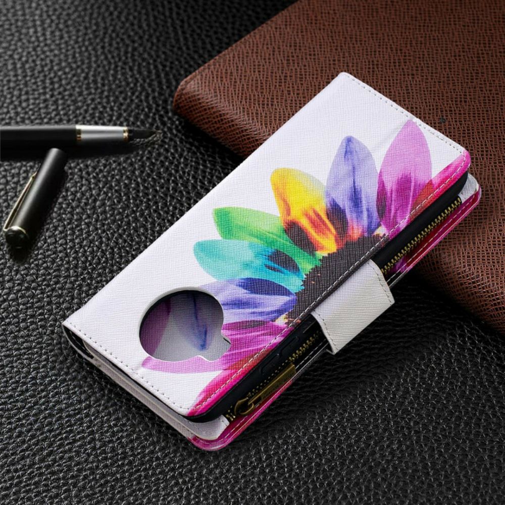 Flipové Pouzdro Na Xiaomi Mi 10T Lite / Redmi Note 9 Pro 5G Květinová Kapsa Na Zip