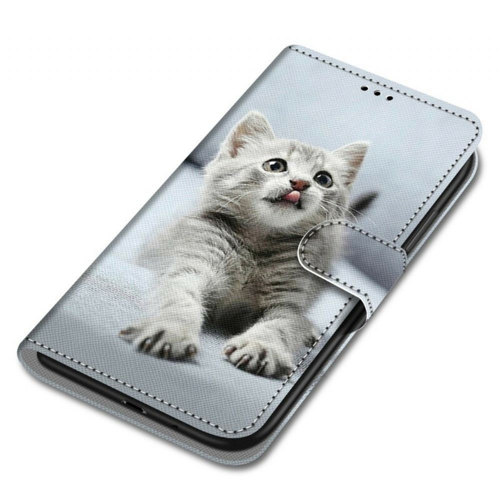 Flipové Pouzdro Na Xiaomi Mi 10T Lite / Redmi Note 9 Pro 5G Na Lana Strappy Kotě