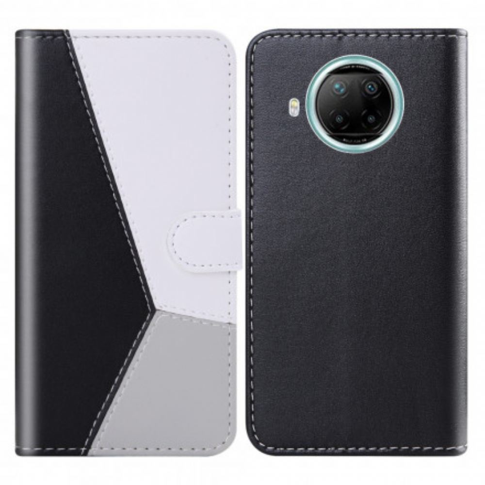 Flipové Pouzdro Na Xiaomi Mi 10T Lite / Redmi Note 9 Pro 5G Tříbarevný Kožený Efekt