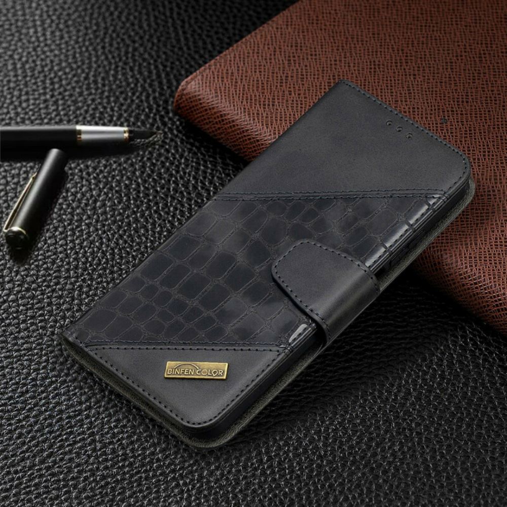 Kožené Pouzdro Na Xiaomi Mi 10T Lite / Redmi Note 9 Pro 5G Krokodýlí Kůže