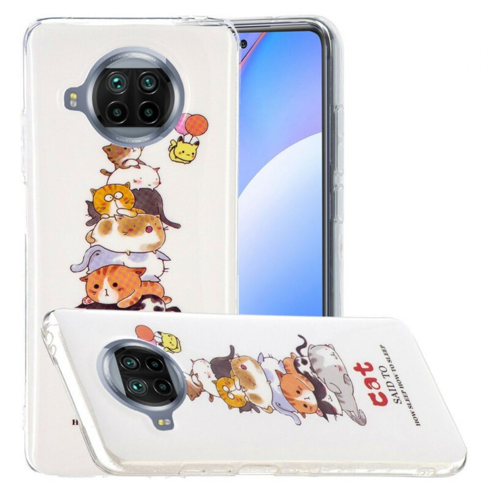Kryt Na Xiaomi Mi 10T Lite / Redmi Note 9 Pro 5G Neonové Kočky