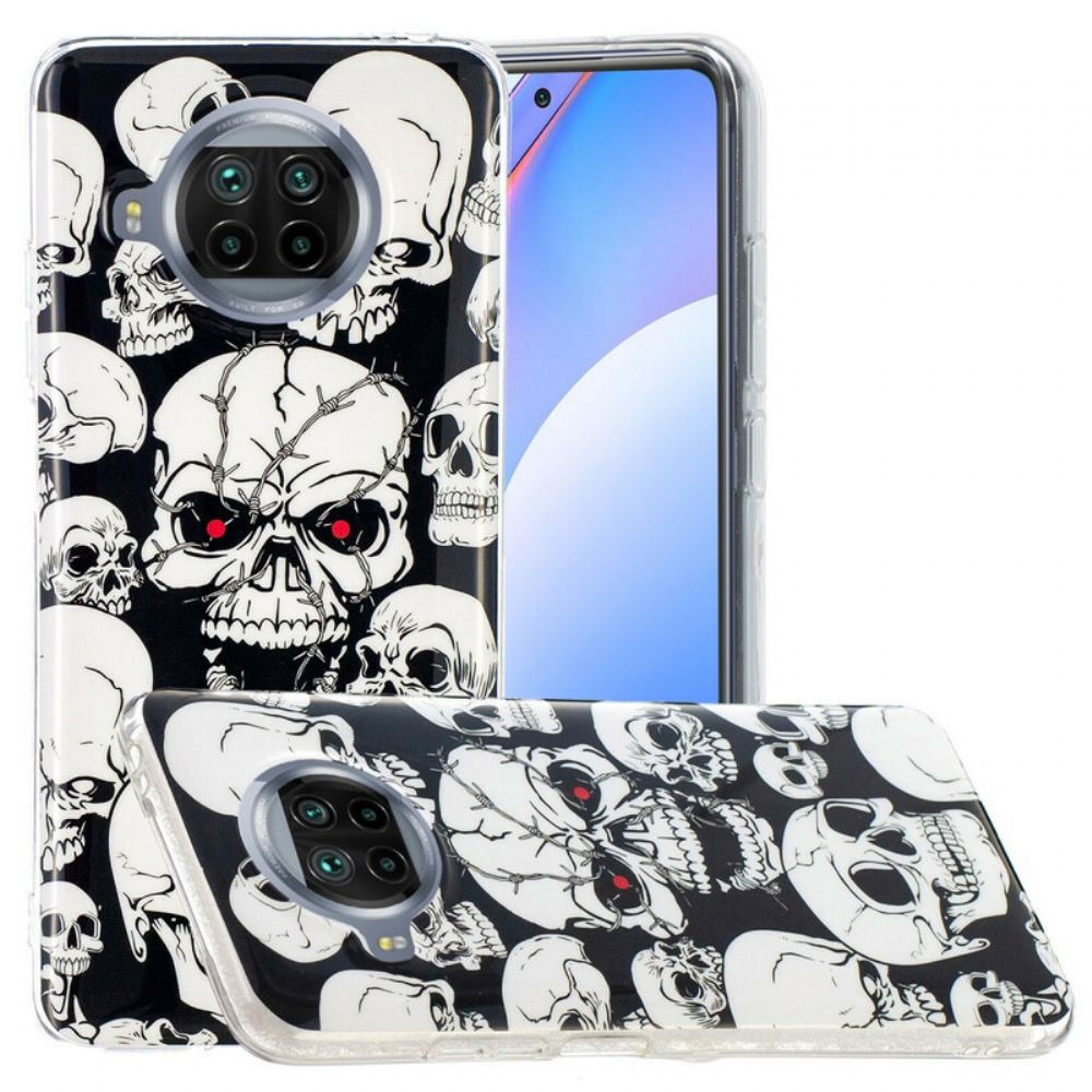 Kryt Na Xiaomi Mi 10T Lite / Redmi Note 9 Pro 5G Neonové Lebky