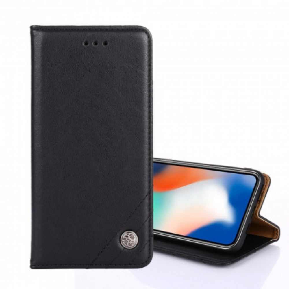Kryty Na Mobil Na Xiaomi Mi 10T Lite / Redmi Note 9 Pro 5G Flipové Pouzdro Kožené Provedení S Nýtem