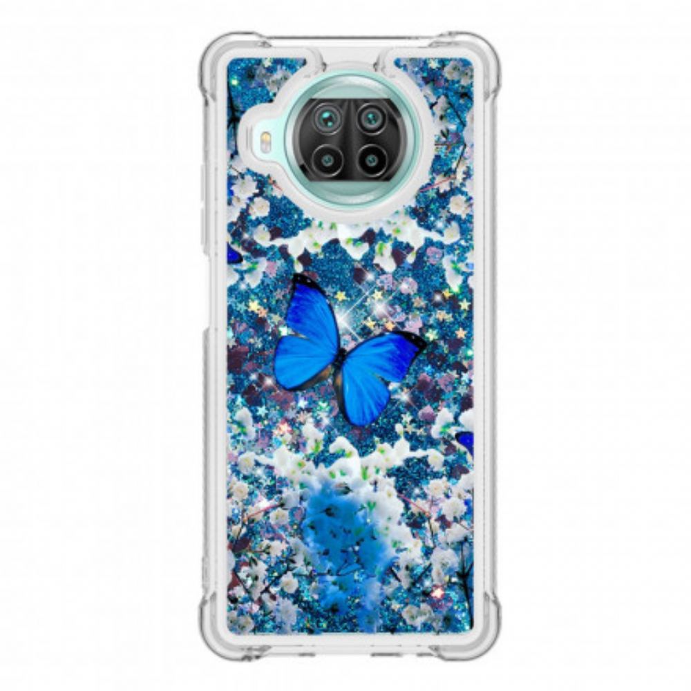 Kryty Na Mobil Na Xiaomi Mi 10T Lite / Redmi Note 9 Pro 5G Třpytivé Modré Motýly