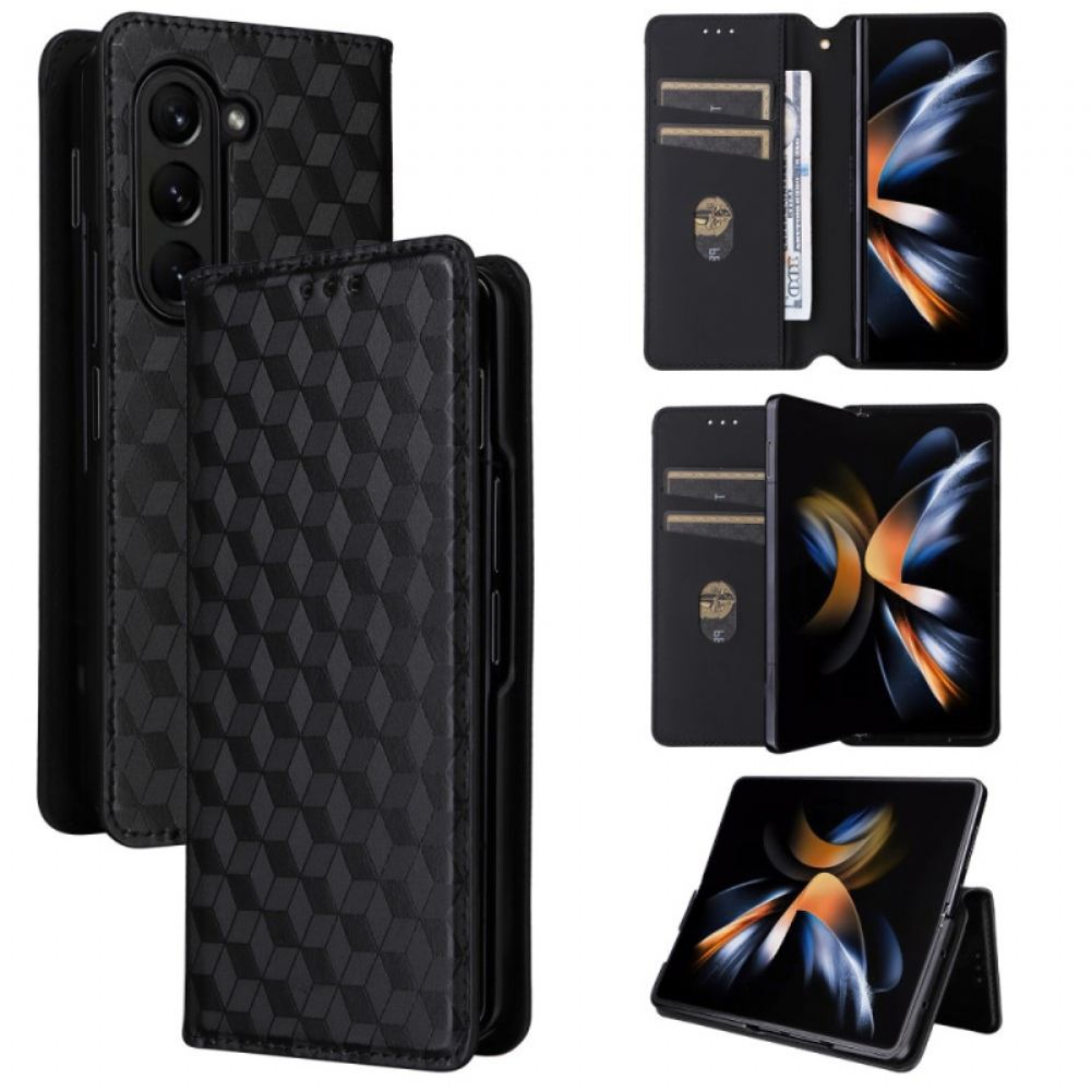 Kožené Pouzdro Folio Samsung Galaxy Z Fold 5 3d Vzor