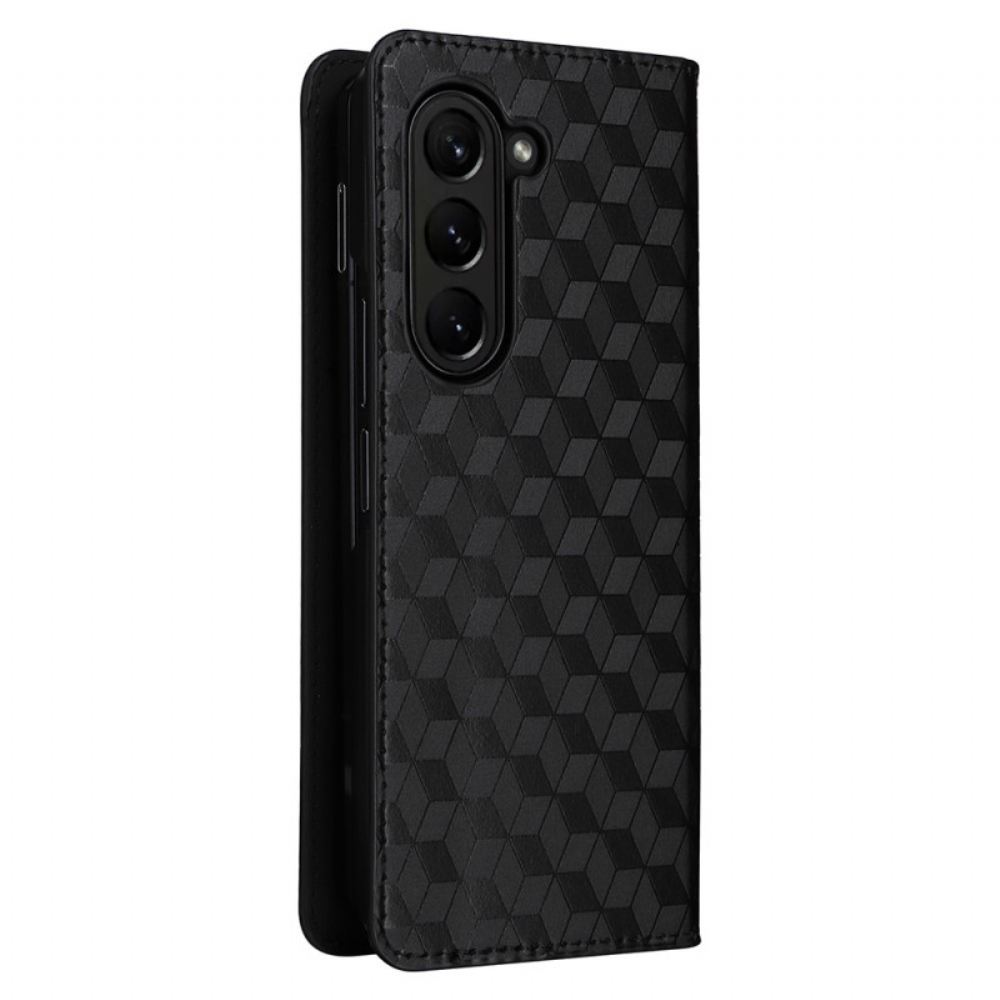 Kožené Pouzdro Folio Samsung Galaxy Z Fold 5 3d Vzor