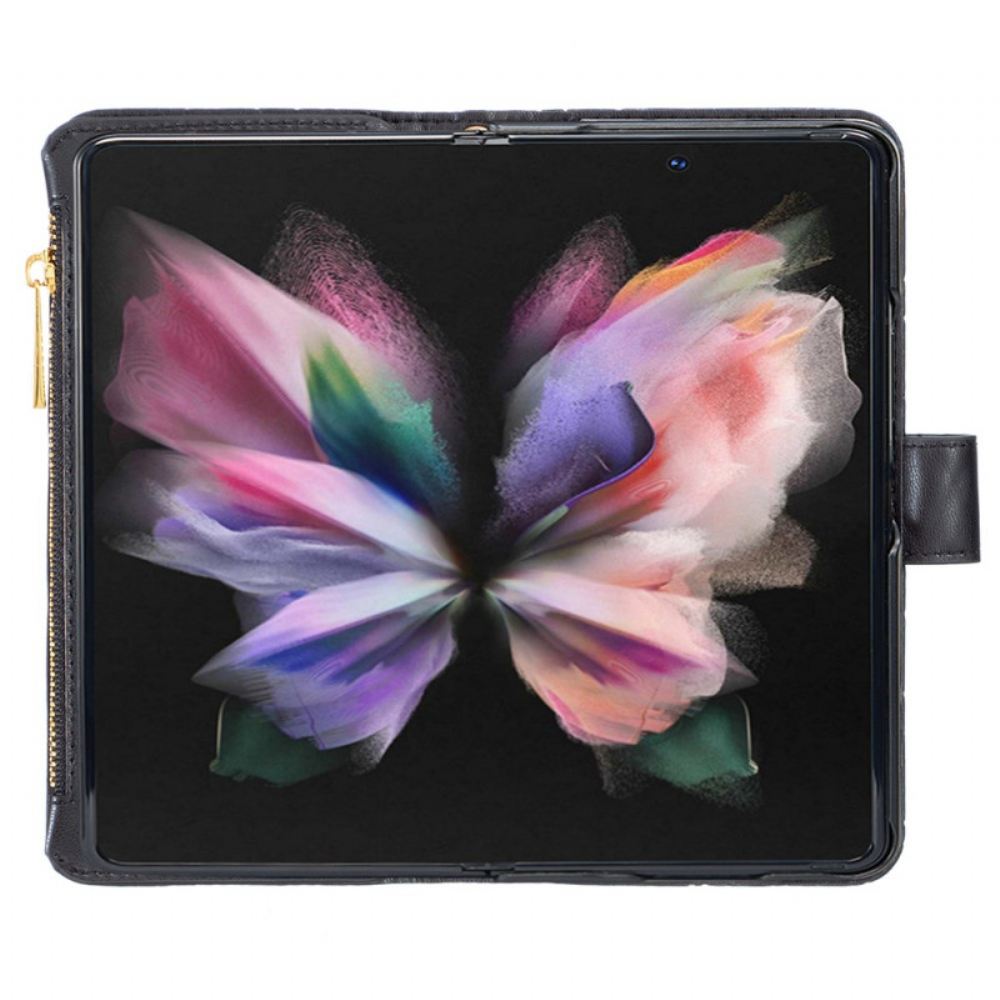 Kožený Kryt Samsung Galaxy Z Fold 5 Barevný Styl Binfen Prošívaný