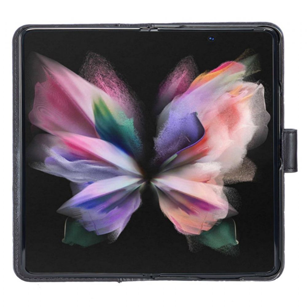 Kožený Kryt Samsung Galaxy Z Fold 5 Klasické Prošívané
