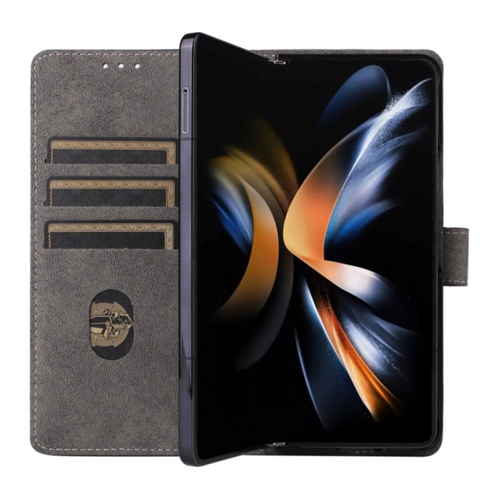 Kožený Kryt Samsung Galaxy Z Fold 5 Klasické Rfid
