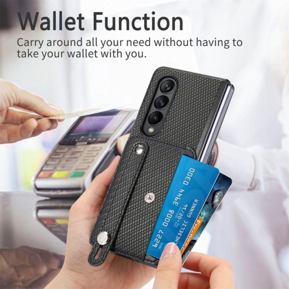 Kryt Samsung Galaxy Z Fold 5 Držák A Popruh Z Uhlíkových Vláken