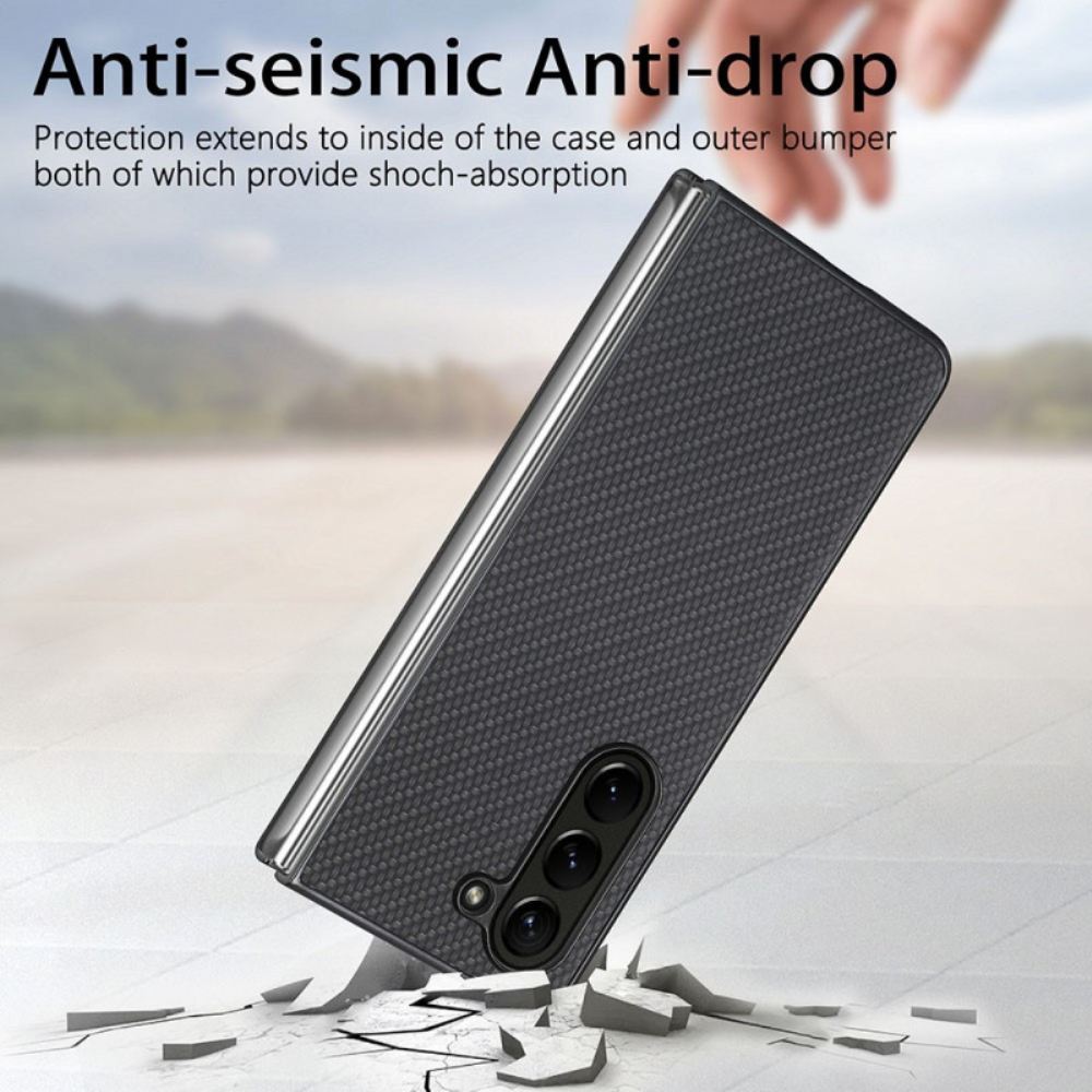 Kryt Samsung Galaxy Z Fold 5 Klasické Uhlíkové Vlákno
