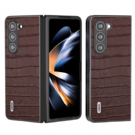 Kryt Samsung Galaxy Z Fold 5 Krokodýlí Design Z Pravé Kůže