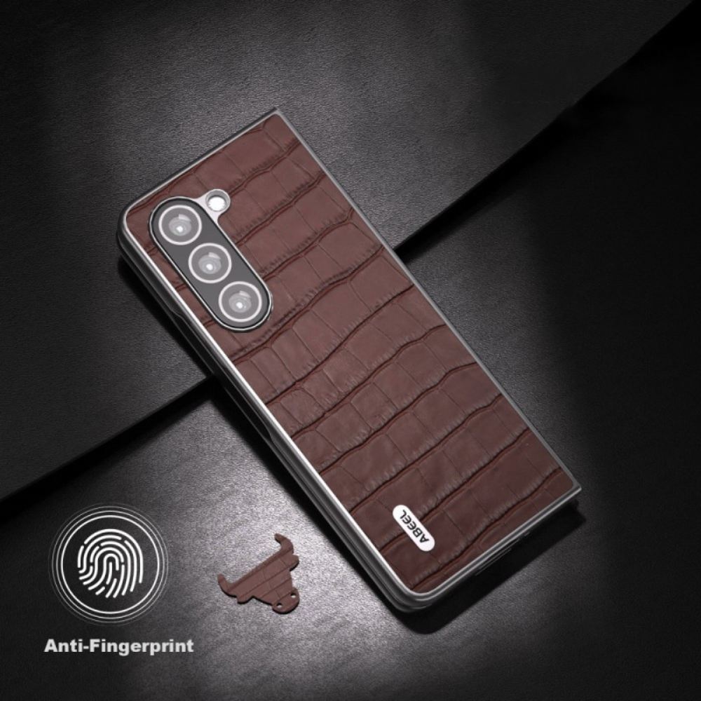 Kryt Samsung Galaxy Z Fold 5 Krokodýlí Design Z Pravé Kůže