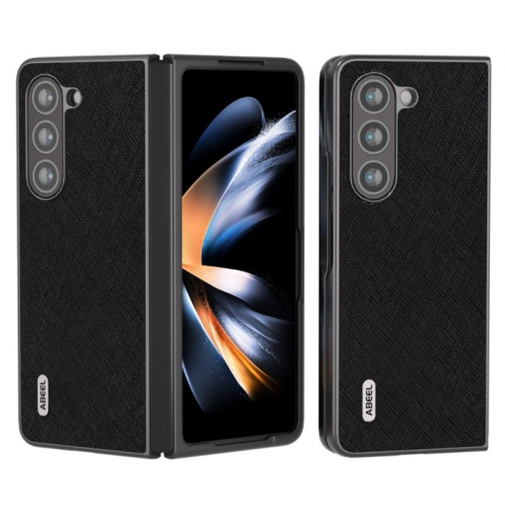 Kryt Samsung Galaxy Z Fold 5 Pravá Tkaná Kůže Abeel