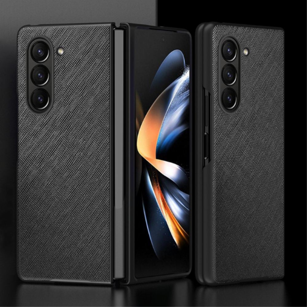 Kryt Samsung Galaxy Z Fold 5 Styl Kůže S Tkaným Efektem