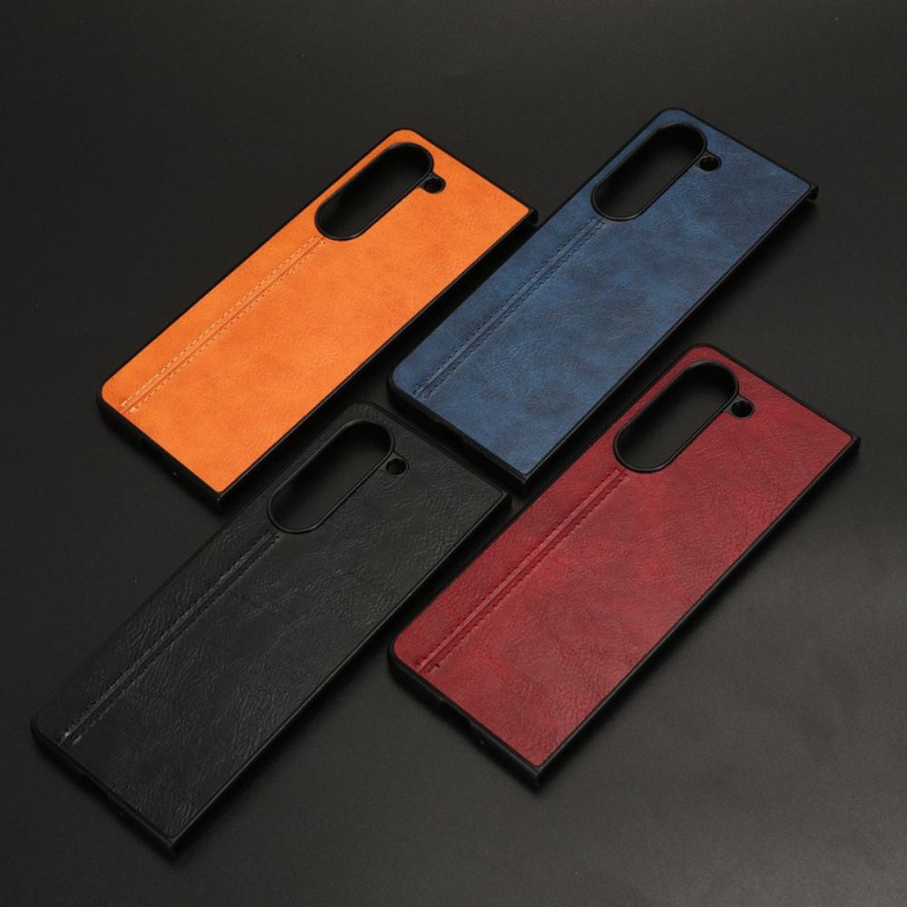 Kryt Samsung Galaxy Z Fold 5 Styl Z Pevné Kůže