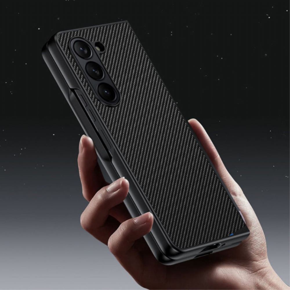 Kryt Samsung Galaxy Z Fold 5 Řada Uhlíkových Vláken A Mikrovlákna