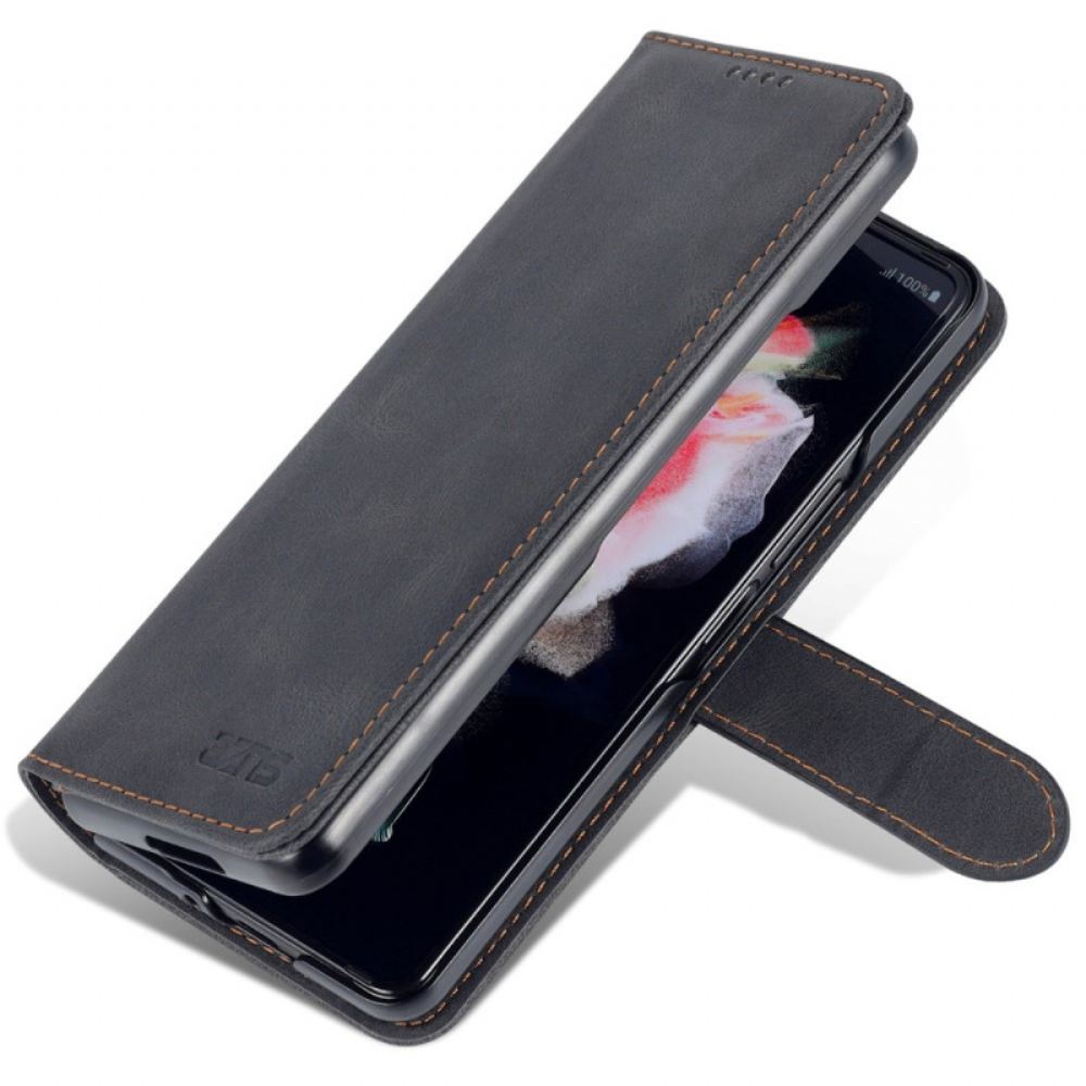 Peněženková Pouzdra Samsung Galaxy Z Fold 5 Kožený Efekt Azns