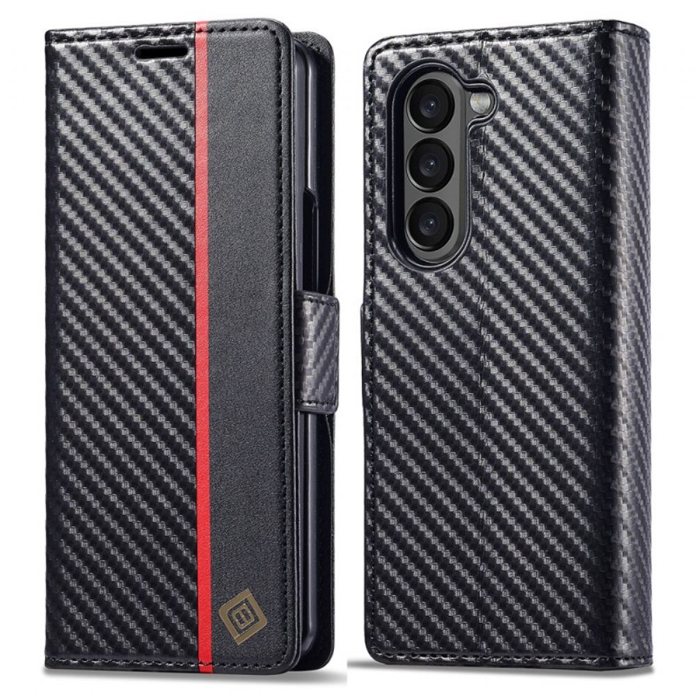 Peněženková Pouzdra Samsung Galaxy Z Fold 5 Kryty Na Mobil Uhlíkové Vlákno Lc.imeeke