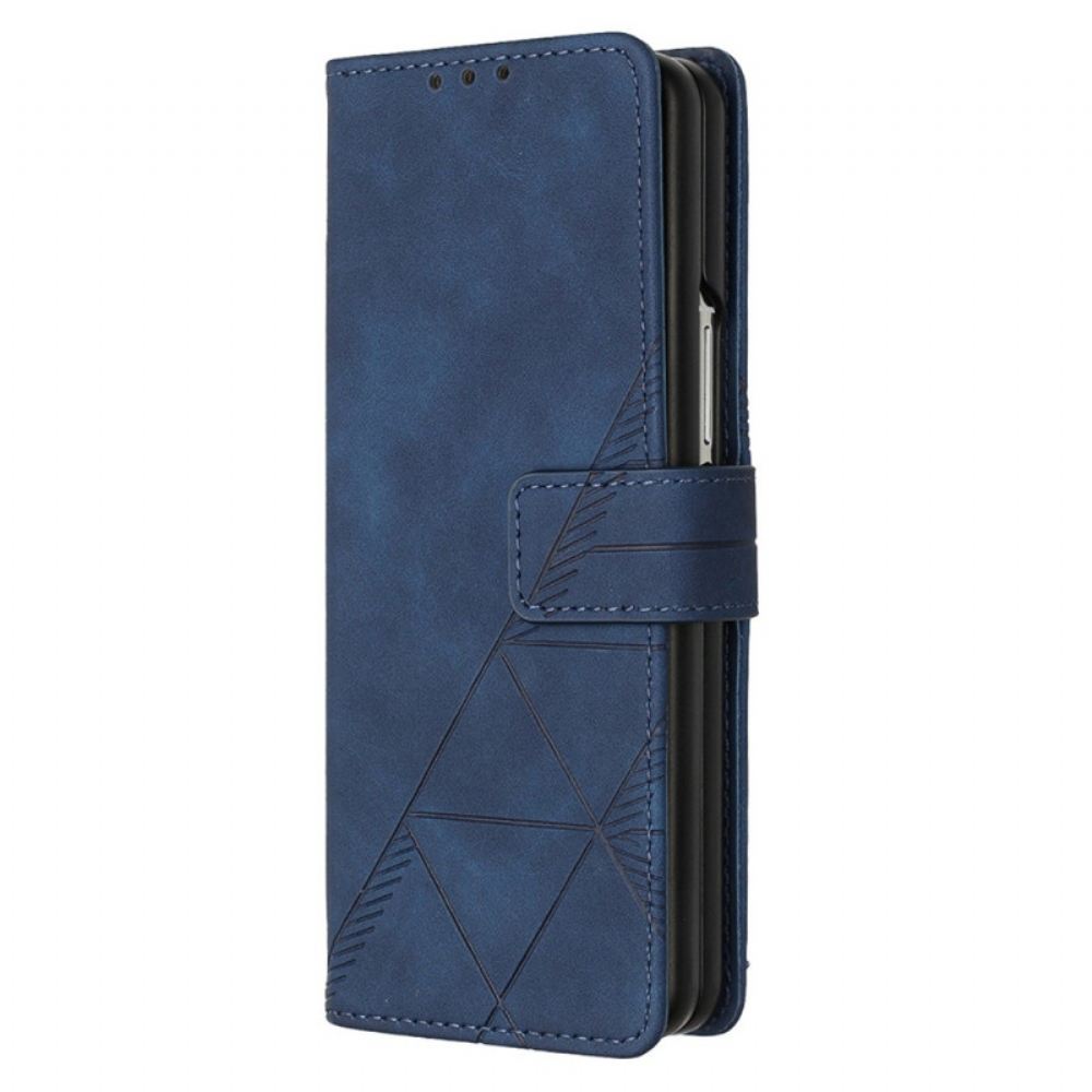 Peněženková Pouzdra Samsung Galaxy Z Fold 5 Kryty Na Mobil Vzor Trojúhelníků