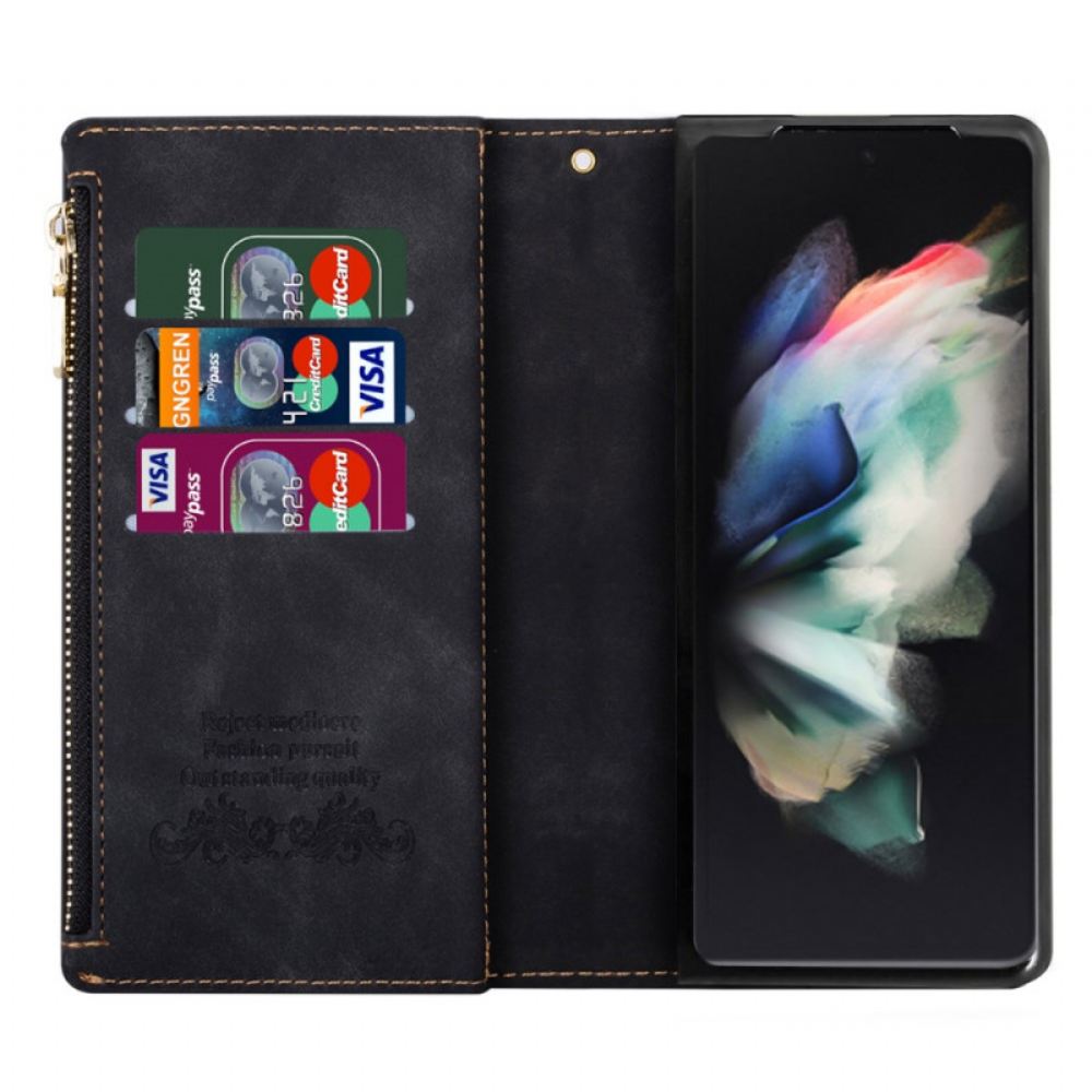 Peněženková Pouzdra Samsung Galaxy Z Fold 5 Peněženka Na Mince S Popruhem