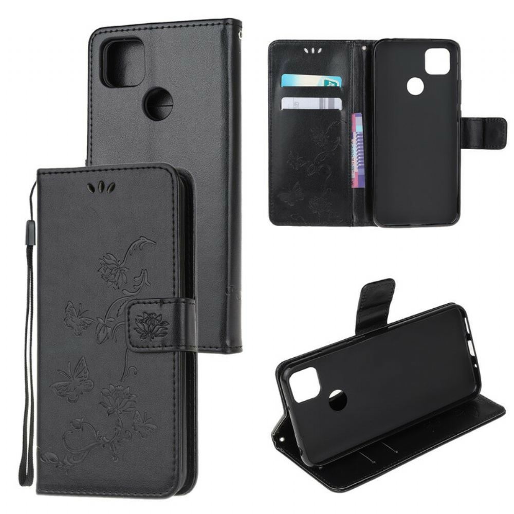Flipové Pouzdro Na Xiaomi Redmi 9C Asijští Motýli A Květiny