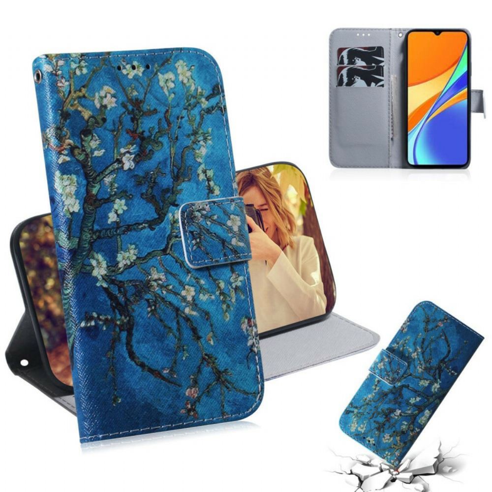 Kožené Pouzdro Na Xiaomi Redmi 9C Kvetoucí Větev Stromu