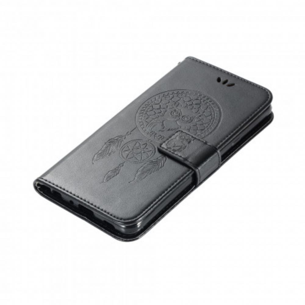 Kožené Pouzdro Na Xiaomi Redmi 9C Sova Lapač Snů S Koženým Efektem