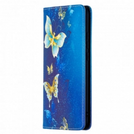 Kryty Na Mobil Na Xiaomi Redmi 9C Flipové Pouzdro Barevní Motýli