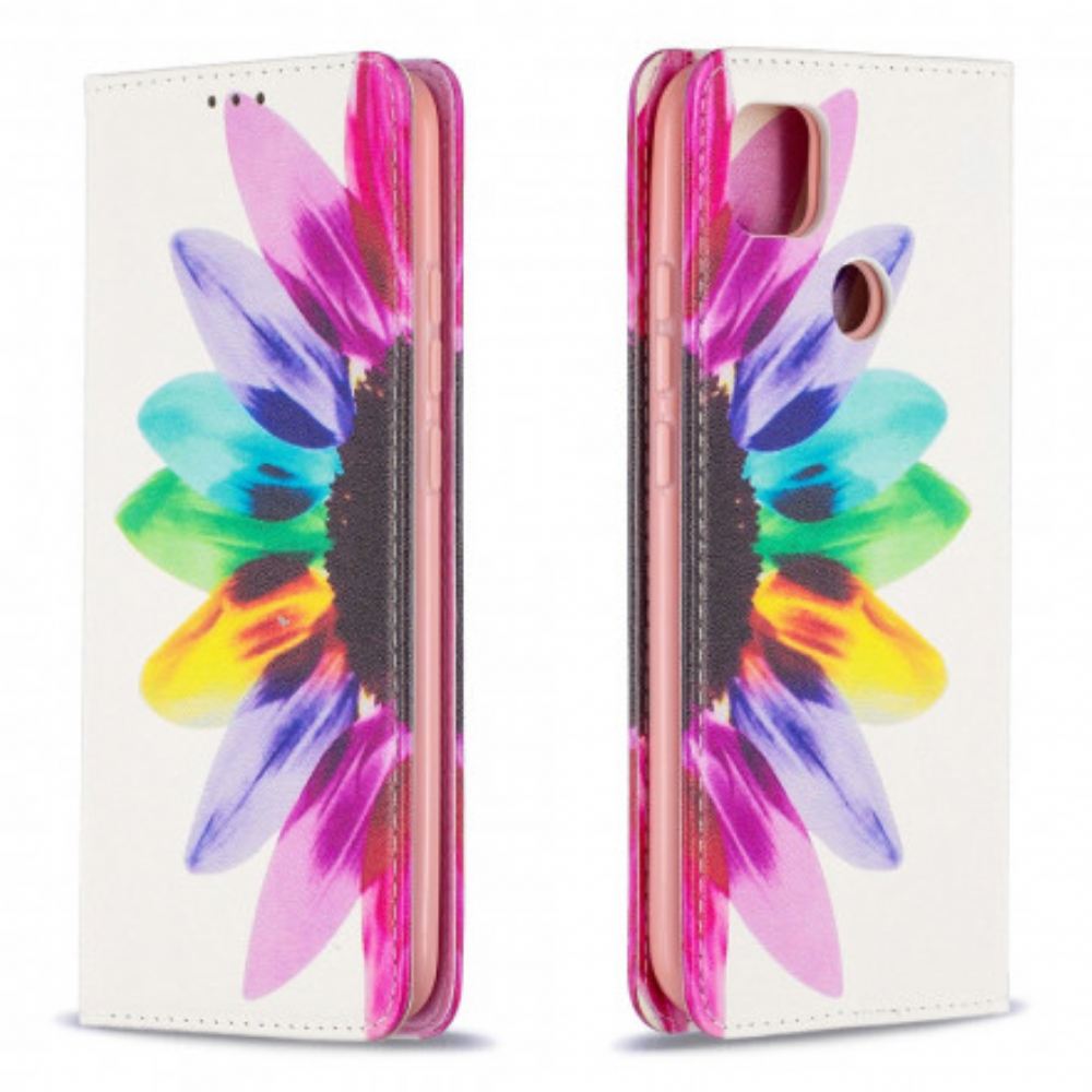 Kryty Na Mobil Na Xiaomi Redmi 9C Flipové Pouzdro Květina Akvarel