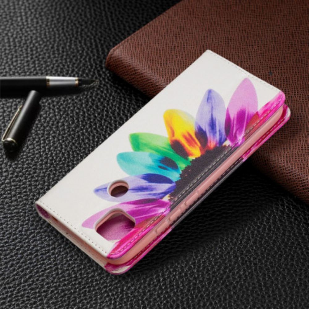 Kryty Na Mobil Na Xiaomi Redmi 9C Flipové Pouzdro Květina Akvarel