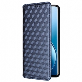 Kožené Pouzdro Folio Na Realme 12 Pro / 12 Pro Plus 3d Diamantový Vzor