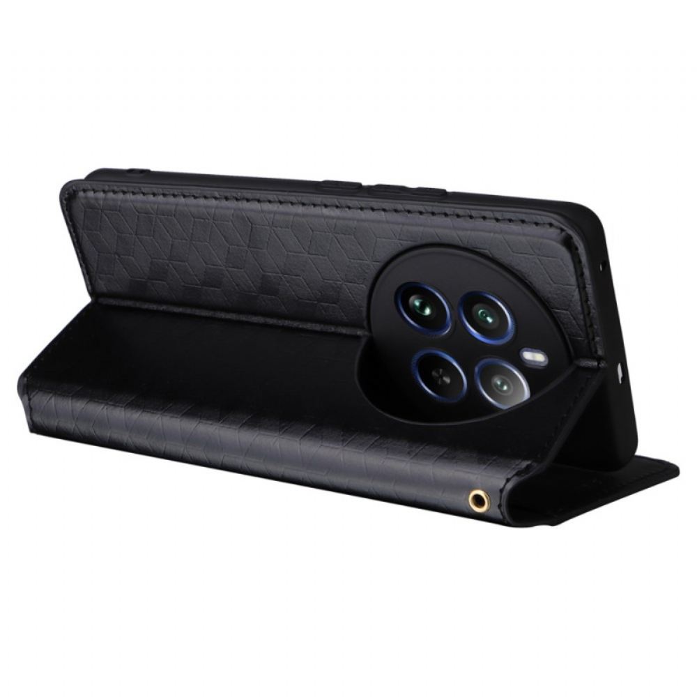 Kožené Pouzdro Folio Na Realme 12 Pro / 12 Pro Plus 3d Diamantový Vzor