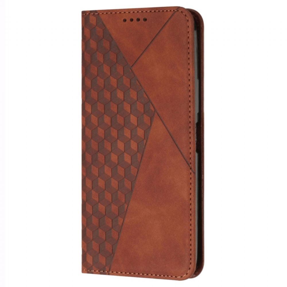 Kožené Pouzdro Folio Realme 12 Pro / 12 Pro Plus Diamantový Vzor