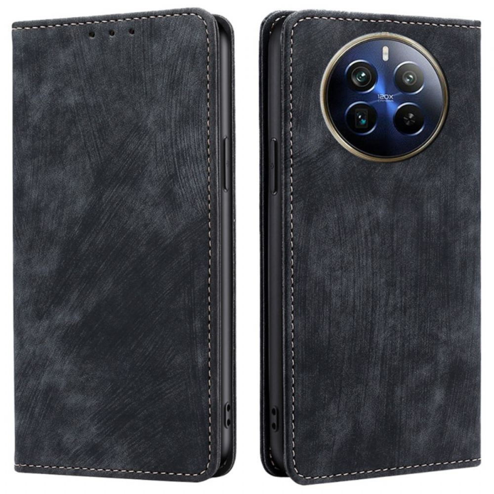 Kožené Pouzdro Folio Realme 12 Pro / 12 Pro Plus Retro Peněženka S Blokováním Rfid