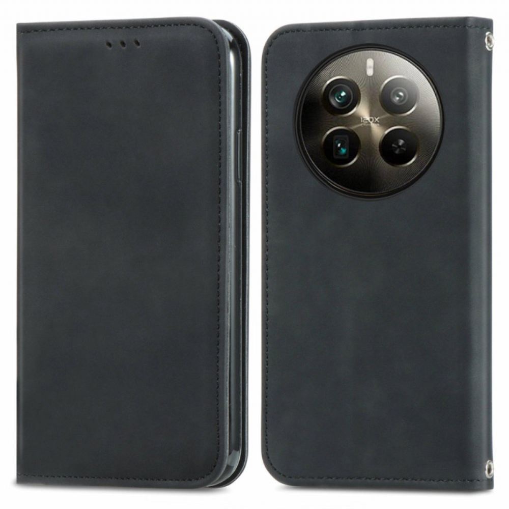 Kožené Pouzdro Folio Realme 12 Pro / 12 Pro Plus Semišový Efekt
