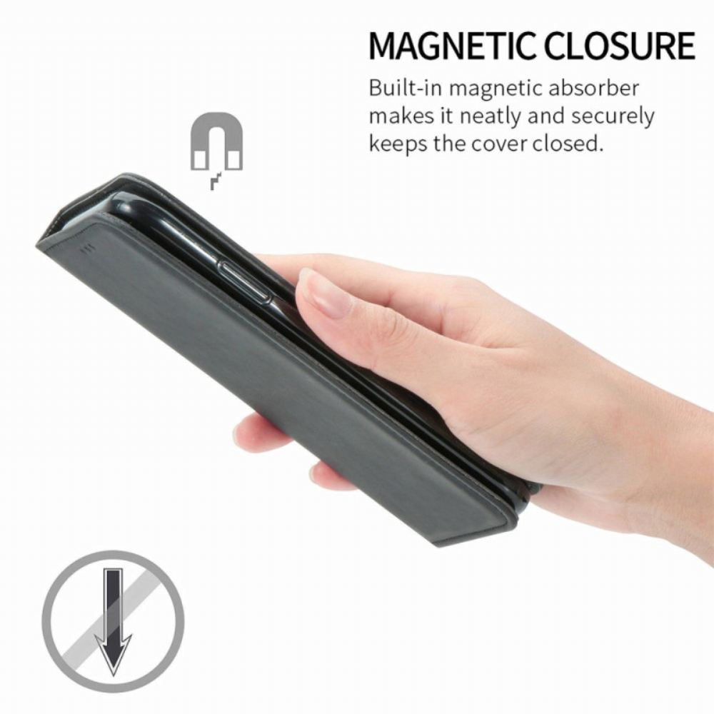 Kožené Pouzdro Folio Realme 12 Pro / 12 Pro Plus Semišový Efekt