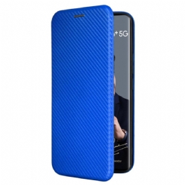 Kožené Pouzdro Folio Realme 12 Pro / 12 Pro Plus Uhlíkové Vlákno