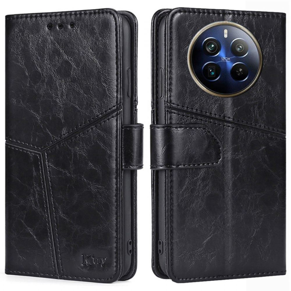 Kožený Kryt Realme 12 Pro / 12 Pro Plus Geometrický Design