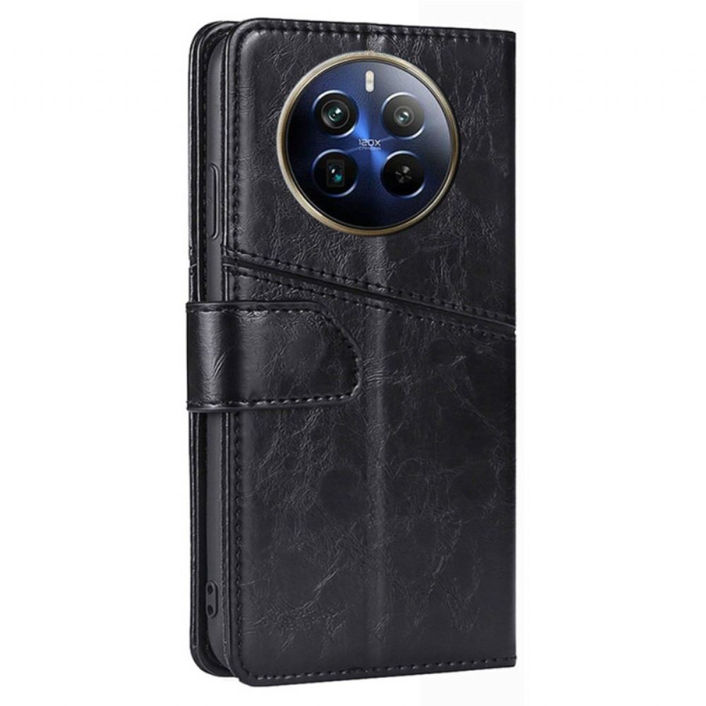 Kožený Kryt Realme 12 Pro / 12 Pro Plus Geometrický Design