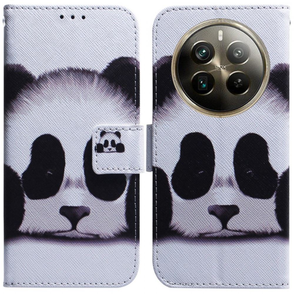 Kožený Kryt Realme 12 Pro / 12 Pro Plus Panda Vzor