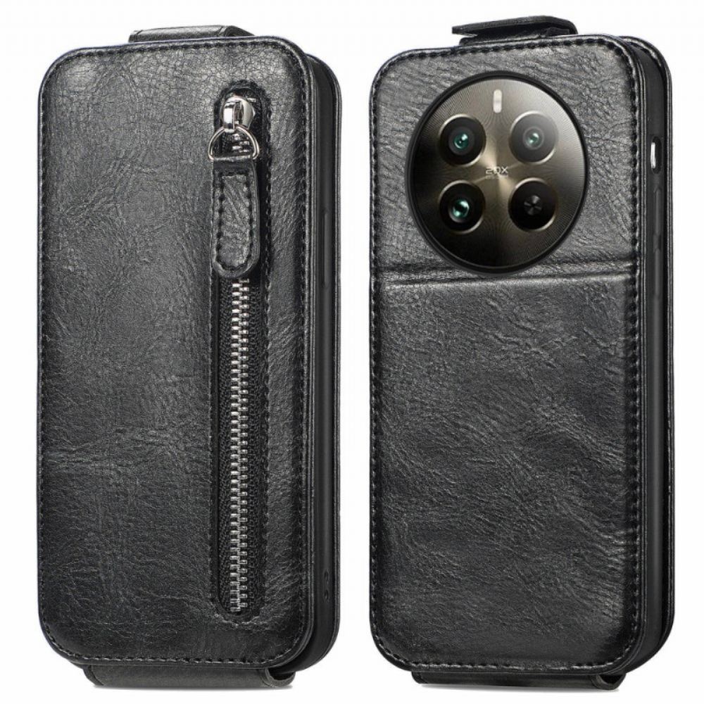 Kožený Kryt Realme 12 Pro / 12 Pro Plus Svislá Kapsa Na Zip