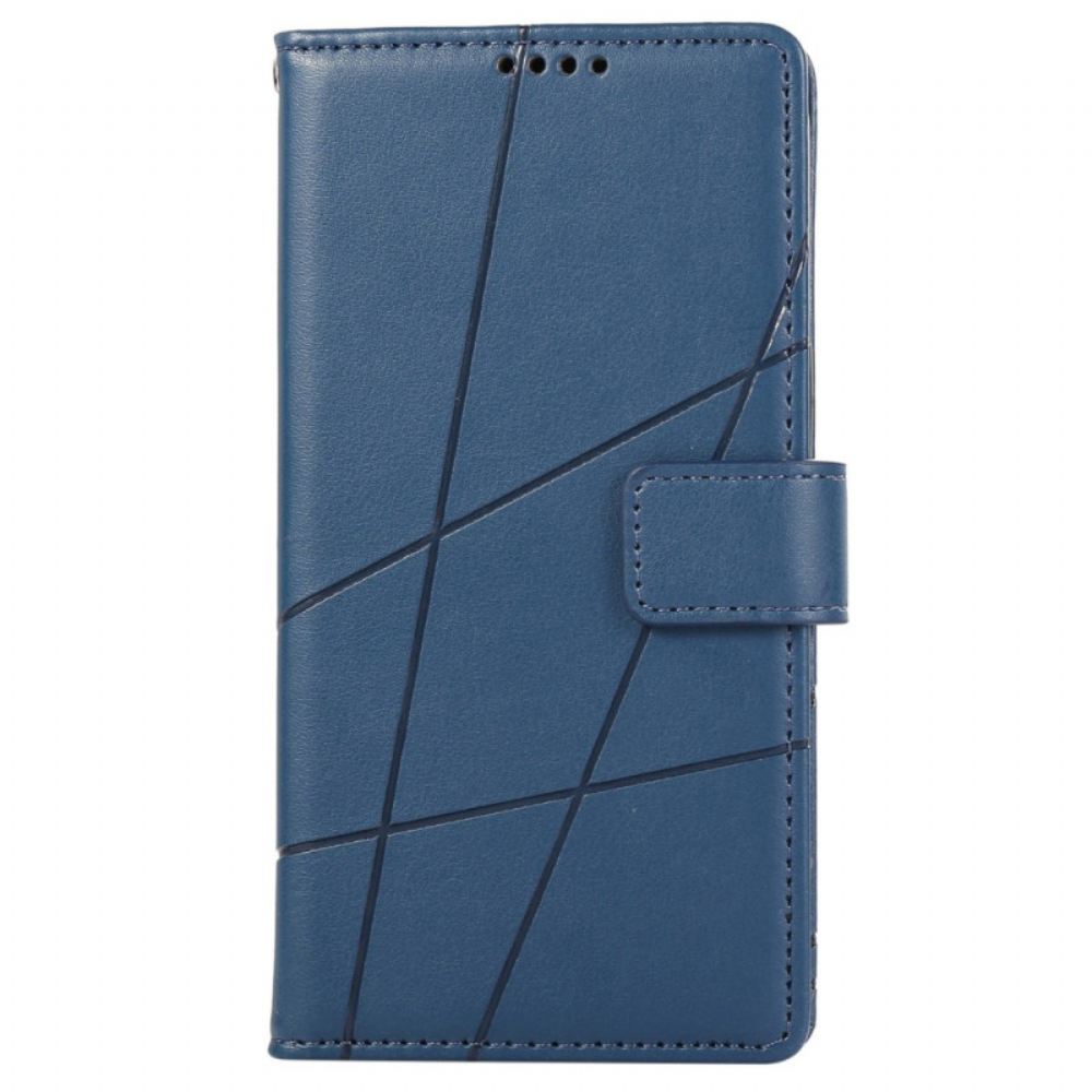 Kožený Kryt Realme 12 Pro / 12 Pro Plus Tisk Řádků