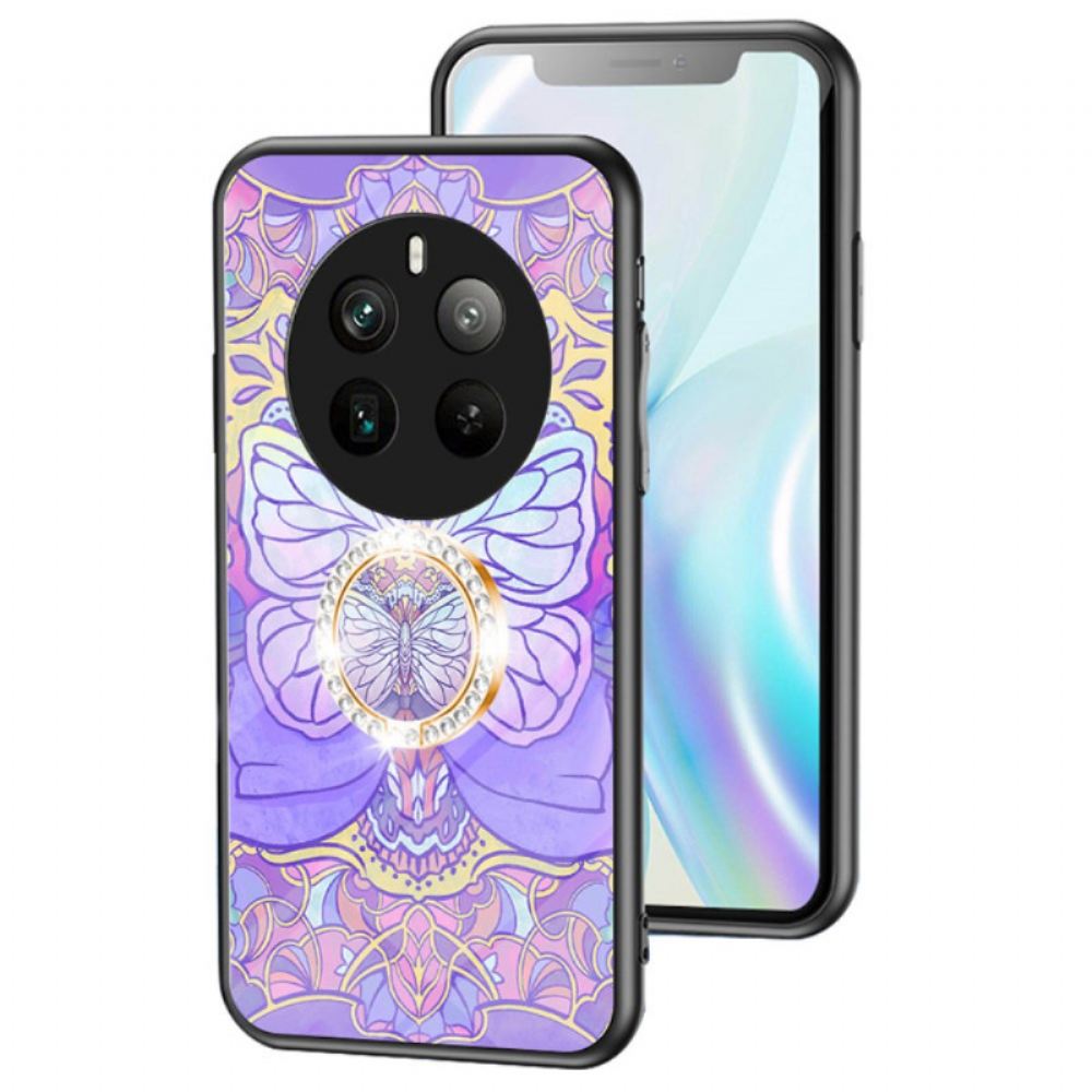 Kryt Na Realme 12 Pro / 12 Pro Plus Kruhová Podpěra Z Tvrzeného Skla Butterfly Series