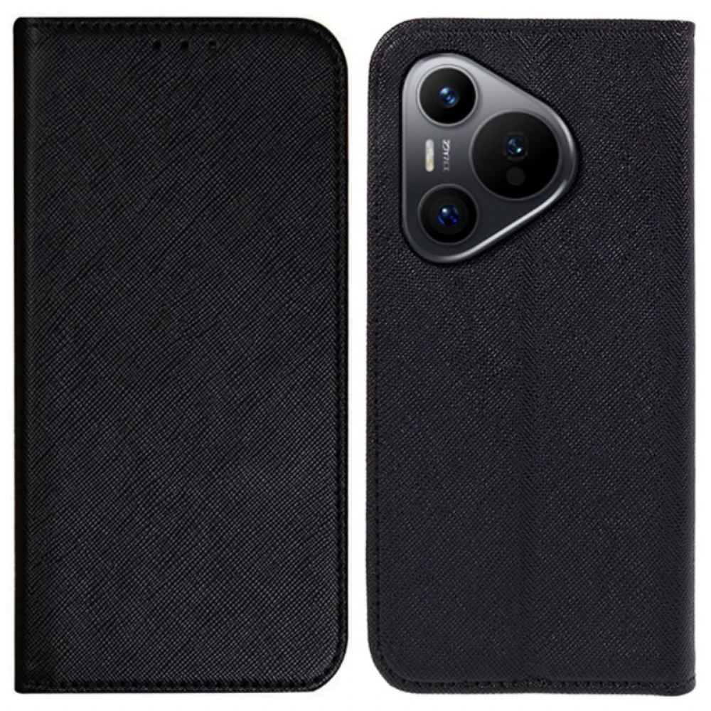 Kožené Pouzdro Folio Huawei Pura 70 Křížová Textura