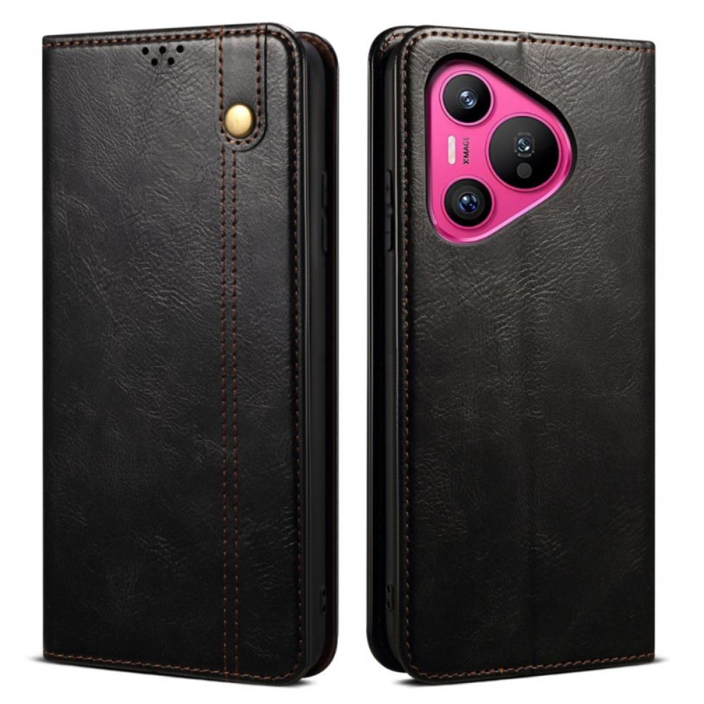 Kožené Pouzdro Folio Na Huawei Pura 70 Voskovaná Imitace Kůže